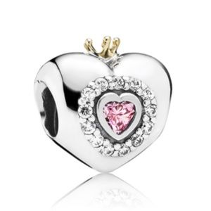 Pandora princess heart charm with 14k gold
